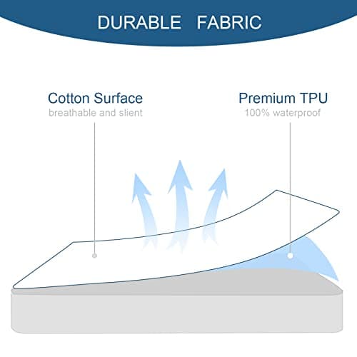 Full Size Mattress Protector Waterproof Mattress Topper Pad Cover Fitted Bed Sheets Full up -14'' Terry Super Soft & Breathable & Noiseless Mattress Protector Machine Washable 6