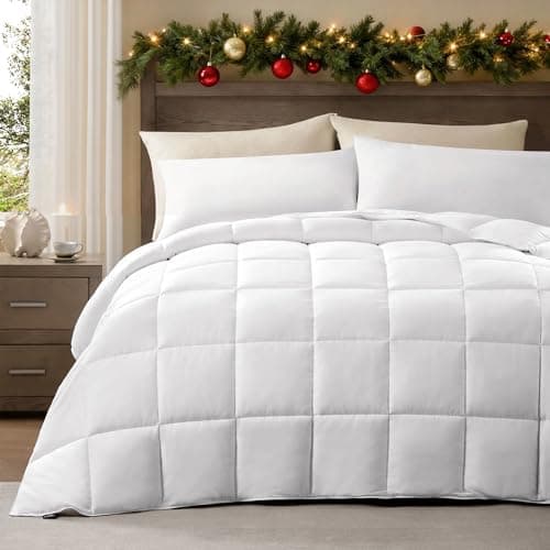 ACCURATEX Lightweight Duvet Insert Queen Size - 100% Cotton Shell, 250GSM Filling Summer Down Alternative Comforter,Ultra-Soft&Breathable, Thin Quilted Duvet Insert with 8 Tabs, Machine Washable,90x90 7