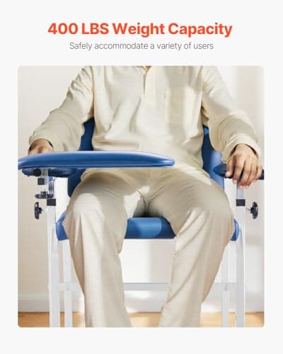 VEVOR Phlebotomy Chair, Blood Draw Chair with Adjustable Armrests and Flip Arm, 400LBS Loading Blood Drawing Medical Chair with Soft Padded Seat, Easy-to-Clean PVC Leather for Hospitals, Labs, Clinics 5