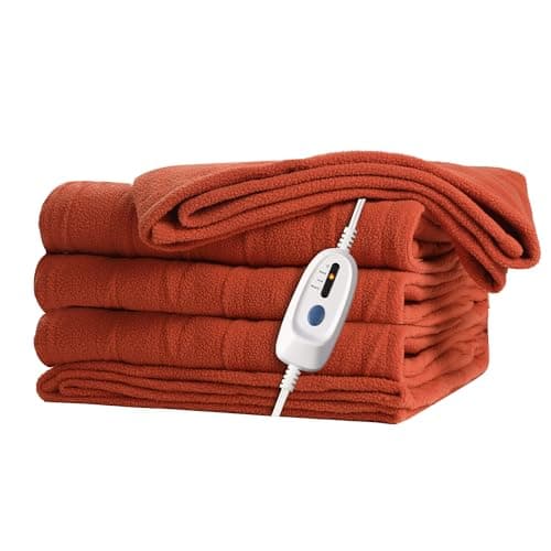 McJaw Electric Heated Blanket 72"x 84" Full Size, 4 Heating Levels and 10 Hours Auto Off, Lightweight and Breathable - Orange