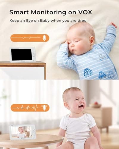 iFamily 7" Large Split Baby Monitor with 2 HD Cameras and Audio, 1080P HD Video Baby Monitor No WiFi,Hack Proof 8