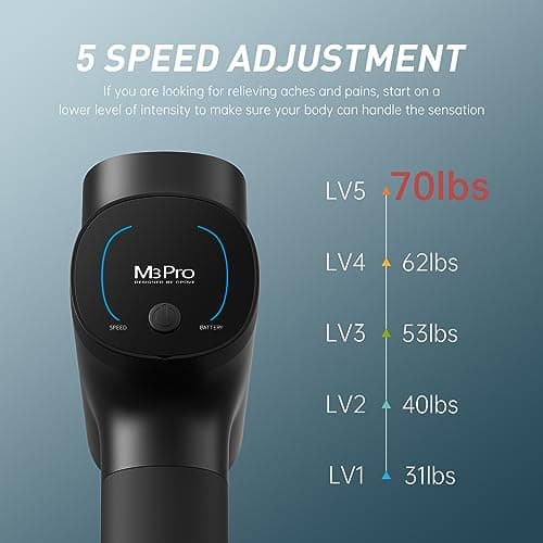 opove M3 Pro 2 Massage Gun Deep Tissue Percussion Muscle Massager for Workout, Handheld Percussive Therapy Fascia Gun for Athletes Fast Recovery 4-8 Hours Long Battery Life, Powerful, Quiet, Black 3