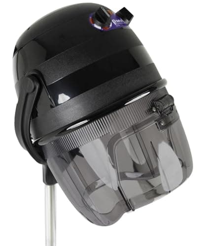 Pibbs 514 Kwik Dri 1100W Professional Salon Hair Dryer with Timer, Temp Control, Adjustable Height & Head, Rolling Caster Base, Flip-Top Visor, CE Certified, Made in Italy, Black, PIB-514 8