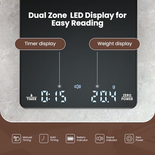 Mini Coffee Scale with Timer, Maestri House Rechargeable Espresso Scale, 2kg/0.1g Accurate Scale for Espresso and Pour-Over Coffee, Portable Digital Kitchen Scale with Automatic Timing-Black 7