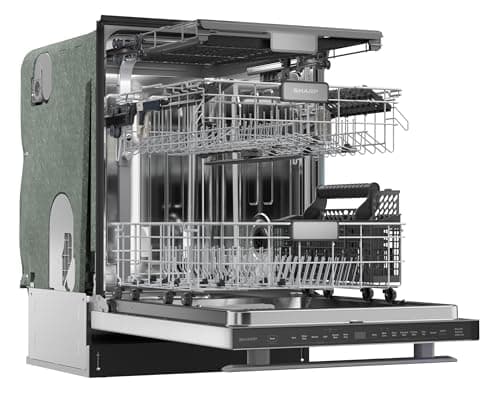 Sharp SDW6736MS 24-inch Stainless Steel Dishwasher, Third Rack, Library Quiet 47 dB, Power Wash Sprayer 18