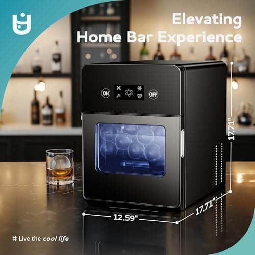 EUHOMY Ice Ball Maker Countertop, 144Pcs/day, 4Pcs Ready in 40Mins, Self-Cleaning, Sphere Ice Maker Machine with Crystal Clear Ice for Whiskey/Brandy/Rum 8
