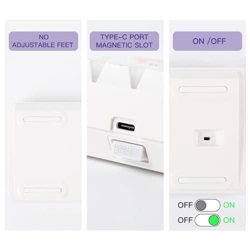 EPOMAKER EP64 60% Mechanical Keyboard, Wireless Gaming Keyboard, 2.4GHz/Bluetooth 5.0/USB-C Custom Keyboard, Hot Swappable, NKRO, Programmable wtih Dye-sub PBT Keycap for Mac/Win (Wisteria Switch) 5