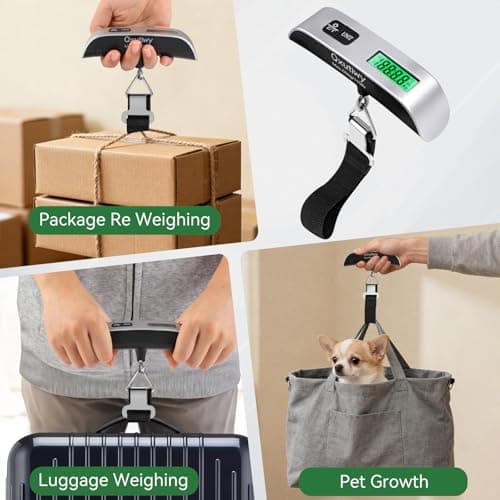 Luggage Scale, Digital Luggage Scale for Travel, Widen Upgrade Rubber Grip, 110 Pounds Portable Suitcase Scales with LED Display, Temperature Sensor, Peeling Function 7