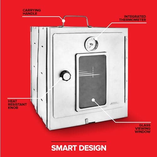 Modern Innovations Portable Camping Oven, Folding Camping Stove for Baking Cinnamon Rolls, Breads, and Muffins, Outdoor Portable Oven for Use with Wood Burning Fire, Propane Stoves, Campers, and More 5