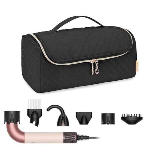 Yarwo 2026 Upgraded Carrying Case Compatible with Supersonic r Hair Dryer, Padded Blow Dryer Travel Bag with Top Handle and Wide Magic Strap Fits for Complete Supersonic Accessories, Black