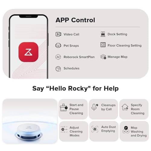 roborock Qrevo Curv Robot Vacuum and Mop, Zero-Tangling, AdaptiLift Chassis, FlexiArm Technology, Al Obstacle Recognition, 17mm Mop Lift, 18,500Pa Suction, Hot Water Mop Washing & Dock Self Cleaning 8