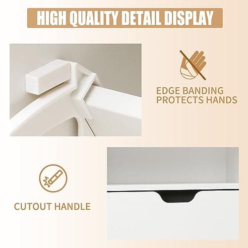 KUMIUNION Shoe Storage Cabinet with 2 Flip Drawers, Slim Freestanding Storage Racks for Entryway, Hallway, Hidden Narrow Shoe Organizers Perfect for Heels, Boots, Slippers, White 8