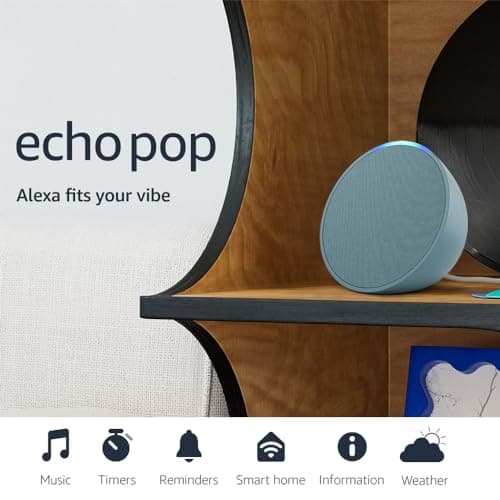 Amazon Echo Pop (newest model), Our smallest speaker, Designed for Alexa+, Fits in any room, Midnight Teal 8