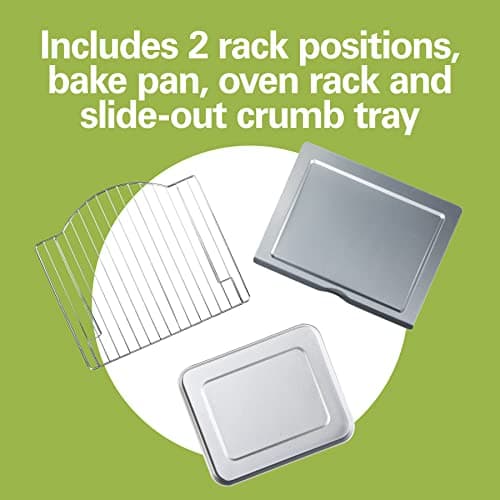 Hamilton Beach 6 Slice Countertop Toaster Oven With Easy Reach Roll-Top Door, Bake, Broil & Toast Functions, Auto Shutoff, Silver (31127D) 6