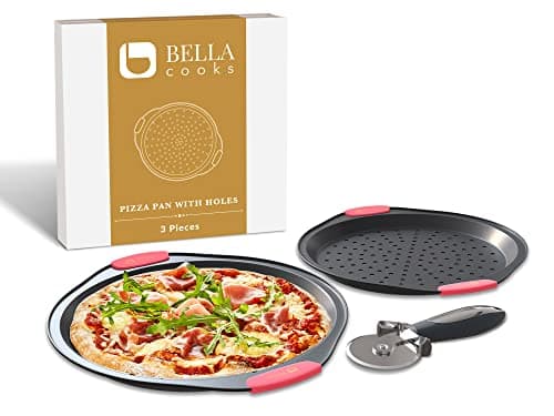 12 Inch Pizza Crisper Pan Set of 2 Non-Stick Perforated Pizza Tray for Crispy Crust, Heat-Resistant Carbon Steel Pizza Baking Pans, Dishwasher Safe Pizza Oven Trays for Even Heating & Air Circulation 7