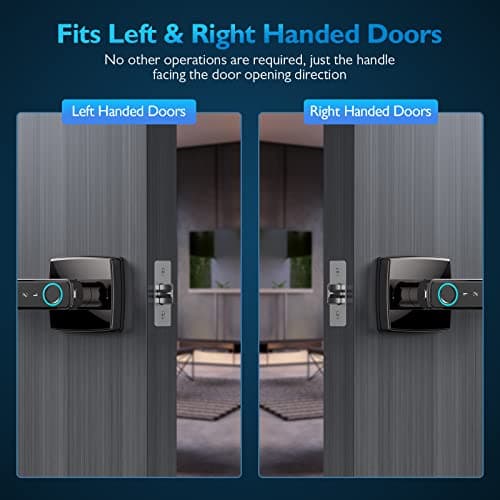 AppLoki Fingerprint Door Lock, Keyless Entry Door Lock with Bluetooth, Touchscreen Keypad Deadbolt Lock with Reversible Handle, App Control, Key, Code, Biometric Smart Lock for Home Bedroom Apartment 8