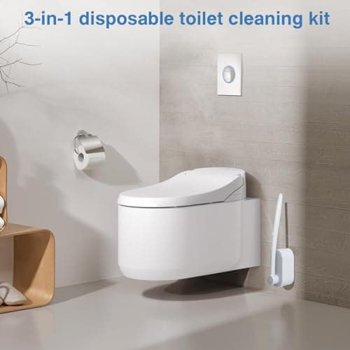 Saraudy Disposable Toilet Brush with 40 Refills, Toilet Bowl Brush and Holder with Toilet Scrubber Refills, Wall Mounted No Drilling, Space Saving, for Bathroom Cleaning (Grey) 7
