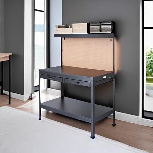 Olympia Tools Multipurpose Workbench With Power Outlets and Light, 410-014-0111 , Black 8