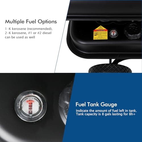 BILT HARD 135,000 BTU Forced Air Kerosene Diesel Heater with Wheels, Portable Torpedo Space Heater with Thermostat Control for Outside, Jobsite, Garage, and Construction Sites, CSA Certified 3