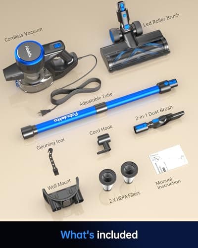 FABULETTA Upgraded 650W Corded Stick Vacuum, 23Ft Vacuums Cleaner Up to 2 Gear Adjustment, Lightweight Corded Vacuum with 1.5L Dust Cup, Suit for Hard Floor & Pet Hair, Black & Blue 9