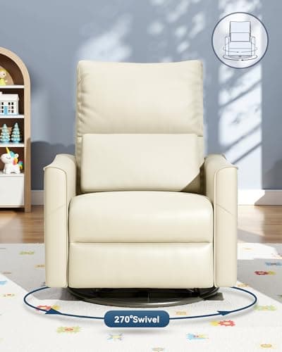 Power Swivel Rocker Recliner Chair for Adults, Glider Nursery Reclining Chair with Lumbar Support, Electric Recliner with USB Type-C Ports, Rocking Recliner for Living Room, Nursery 5