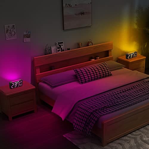 Topski Alarm Clocks for Heavy Sleepers, Vibrating Alarm Clock with Bed Shaker, Night Light, Large Display, Dimmable Loud Clock for Adults Hearing Impaired Deaf Seniors Teens (RGB) 9