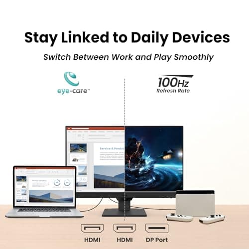 BenQ GW2790 Computer Monitor 27" FHD 1920x1080p | IPS | 100 hz | Eye-Care Tech | Low Blue Light | Anti-Glare | Adaptive Brightness | Tilt Screen | Built-in Speakers | DisplayPort | HDMI x2 5