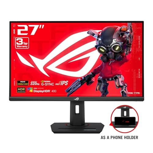 ASUS ROG Strix 27” 1440P USB-C HDR Gaming Monitor (XG27ACMS) – QHD (2560 x 1440), 320Hz, 0.3ms, Fast IPS, Extreme Low Motion Blur Sync, G-SYNC Compatible, DisplayWidget, Tripod Socket, 3 yr Warranty 9
