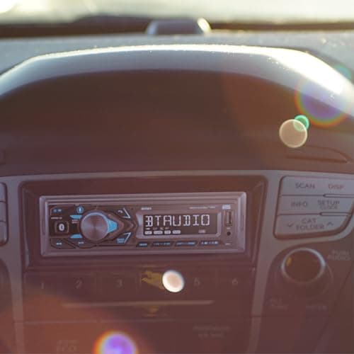 JENSEN MPR210 7 Character LCD Single DIN Car Stereo Radio | Push to Talk Assistant | Bluetooth Hands Free Calling & Music Streaming | AM/FM Radio | USB Playback & Charging | Not a CD 6