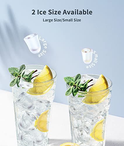 ecozy Portable Ice Maker Countertop, 9 Cubes Ready in 6 Mins, 26.5 lbs in 24 Hours, Self-Cleaning Ice Maker Machine with Ice Bags/Ice Scoop/Ice Basket for Home Kitchen Office Bar Party, Silver 6