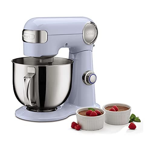 Cuisinart Stand Mixer, 12 Speed, 5.5 Quart Stainless Steel Bowl, Chef’s Whisk, Mixing Paddle, Dough Hook, Splash Guard w/ Pour Spout, Frosted Blue, SM-50BLU,Arctic Blue 3