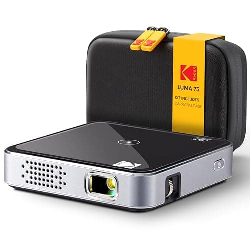 Kodak Ultra Mini Rechargeable Pocket Projector – DLP Pico Black Projector 100” Display, HDMI/USB/Micro SD, Built-in Speaker & Carrying Case