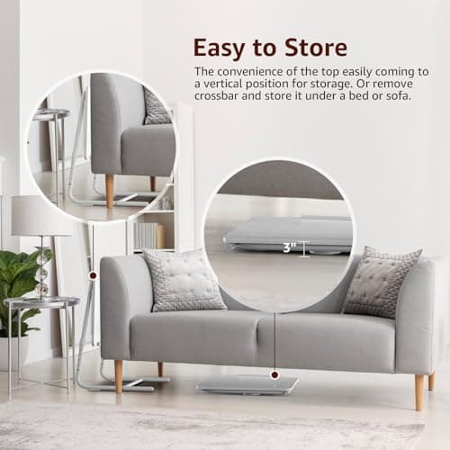 Adjustable TV Tray Folding Dinner - Trays for Eating On Couch Wooden Tables Mate Stand Foldable Desk with Cup Holder Portable 6