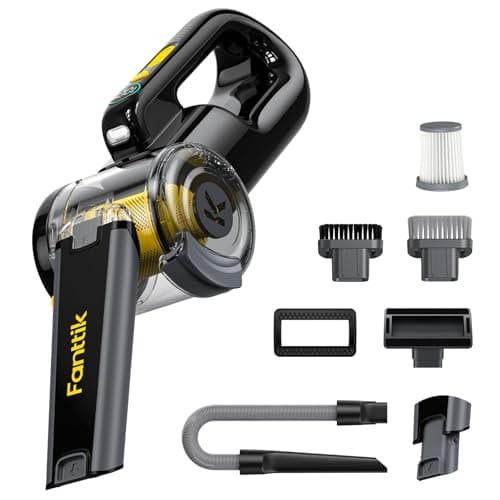 Fanttik Fold V10 APEX Pivot Cordless Car Vacuum, 17000Pa Handheld Vacuum Suction Power, Smart LED Display, Portable for Car Home Pet (Deluxe with Flexible Hose&Pet Brush)
