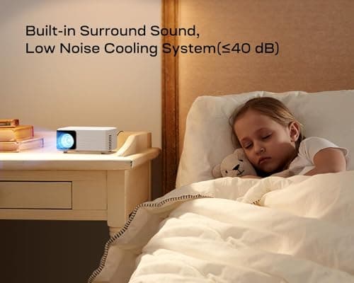 YOTON Mini Projector, Portable Projector with WiFi Bluetooth, 720P Native iPhone Video Projector for Home Theater, Compatible with iOS/ Android/PC/Tablet/Fire Stick 7