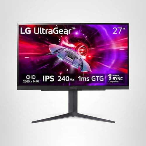 LG 27GR83Q-B 27-inch Ultragear QHD (2560x1440) IPS Gaming Monitor, 240Hz, 1ms, DisplayHDR 400, G-Sync AMD FreeSync Premium, HDMI 2.1 DisplayPort, 4-Pole HP Out DTS GP:X, Tilt/Height/Pivot Stand, Black 14