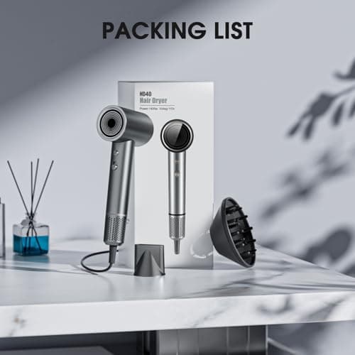 Hair Dryer, Professional Ionic Hair Dryer for Fast Drying, High Speed Hair Blow Dryer with Diffuser for Home Salon Travel, Constant Temperature Hair Care Without Hair Damage 8