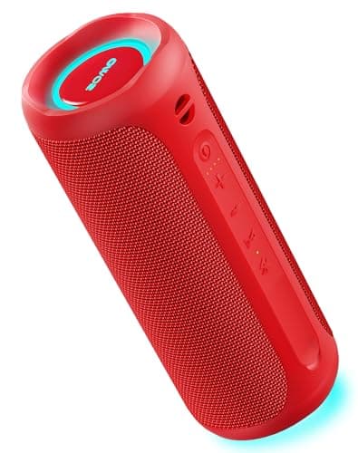 SOWO Portable Bluetooth Speaker, Waterproof IPX7, 25W Loud Wirelss Speaker with Big Audio and Punchy Bass, Outdoor Bluetooth for Party, Beach, Travel, Girls Gifts - Red