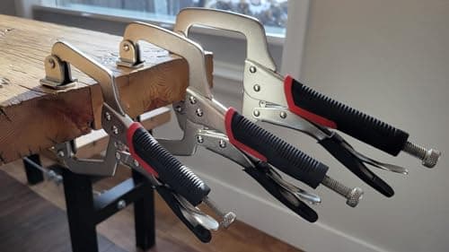 Xiao & Dao Pro 3PCS 6 Inch 8 Inch 11 Inch C Clamp Locking Pliers, Heavy Duty Welding C Clamp Pliers with Swivel Pads, Vise Grip Locking Pliers Face Clamps for Woodworking, Welding, Building 5