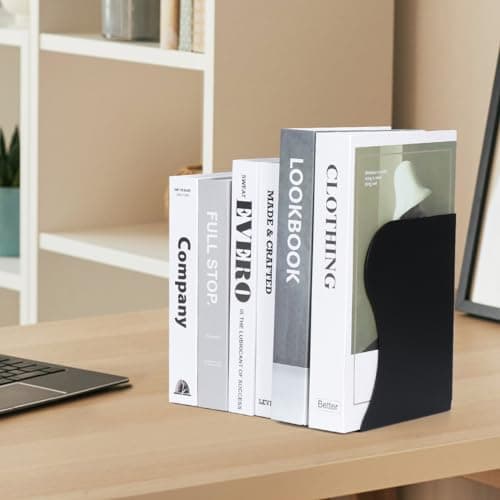 ALXBSONE Adjustable Book Ends Expandable Metal Bookends for Shelves Bookends for Heavy Books for Office, Books, Journals, Extends up to 19 Inches(Black) 7