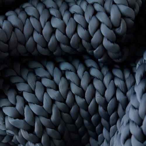 Nuzzie Ice Knit Weighted Cooling Blanket - Cooling, Luxuriously Soft, Silky Feel While Pulling Heat Away - (Northern Grey, X-Large | 28 lbs | 80" x 80") 7