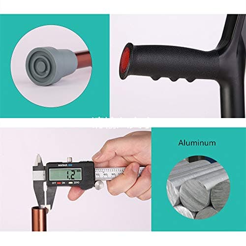 VISIONU Lightweight Foldable Forearm Crutch, Aluminum Walking Stick,Height Adjustable, Ergonomic Handle with Comfortable Grip 2ZG-02BM (Black) 7