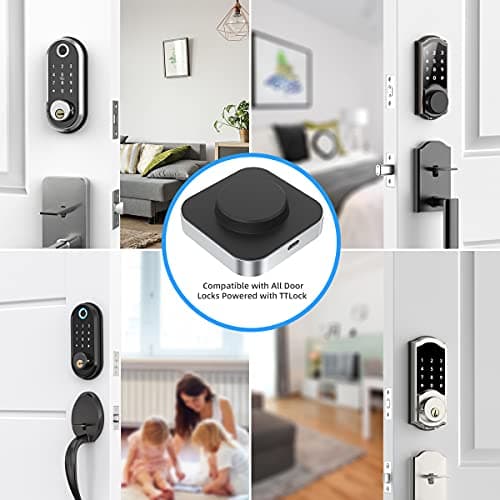 SMONET Smart Door Lock WiFi Gateway, Bluetooth Keyless Entry Electronic Door Lock Wi-Fi Bridge, Nextlock Smart Deadbolt WiFi Hub Compatible with Alexa 6