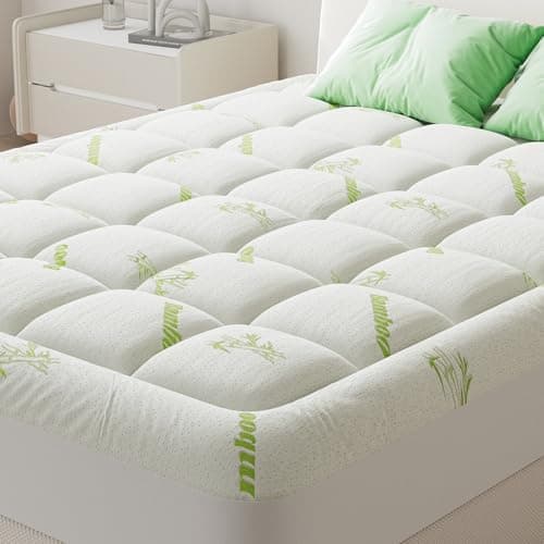 Sweetcrispy Ultra Soft Mattress Topper, Viscose Derived from Bamboo, Thick Pillow Top Mattress Pad with Deep Pockets, Soft Topper for Back Pain Relief, Breathable Cooling Material for Hot Sleepers