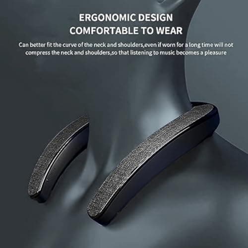 VANPEUSO Neck Speaker, Bluetooth 5.3 Built-in mic, Wearable Neckband Speakers 3D Stereo Surround Sound (Black) 5