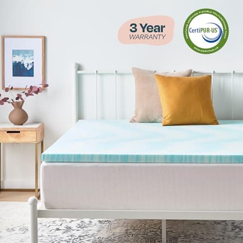 Linenspa 2 Inch Swirl Gel Memory Foam Mattress Topper, Twin XL Size – Cooling Gel Infused, Ventilation Holes – Pressure Relieving Bed Topper – CertiPUR Certified – Dorm Room Essentials 5