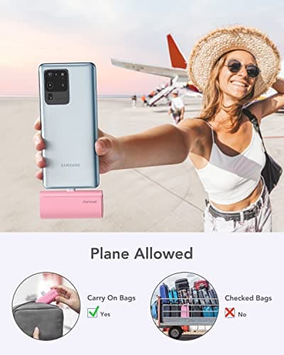 charmast Portable Charger USB C for iPhone 17/16/15, 5000mAh Fast Charging Power Bank with Built-in Type-C Connector, 20W Mini Battery Pack for iPhone 17/16/15 Series, Samsung S25/S24/S23, and More 6