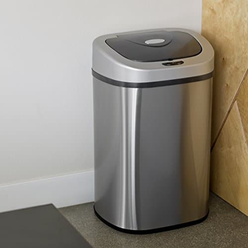 NINESTARS DZT-80-4 Automatic Touchless Motion Sensor Oval Trash Can, 21 Gal. 80 L., Stainless Steel 11
