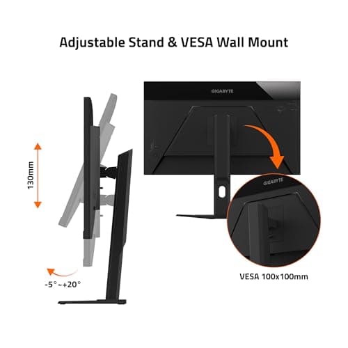 GIGABYTE M27U Advanced (SA) - 27" SS IPS Gaming Monitor - UHD 3840x2160-160Hz - 1ms MPRT - AMD FreeSync Premium - Type C KVM - HDMI, DP, Type C - Height Adjustable - Black 5