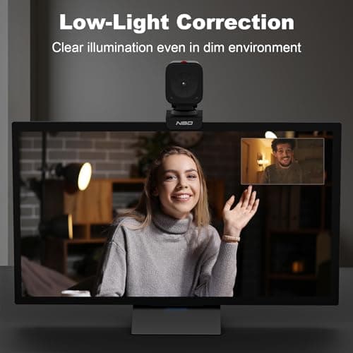 NBD 2K Webcam for PC & Laptop, Autofocus Computer Camera with Remote Control, 2 AI-Noise Canceling Microphones, Stereo Mics, Adjustable Field of View, Low-Light Correction, Built-in Privacy Cover W100 7